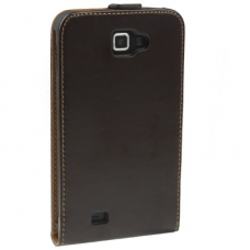 Leder Beschermtasje Magnetic Flip Bruin voor Samsung N7000 Galaxy Note