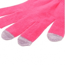 Dot Touch Screen Handschoen Wol Pink Maat M/L