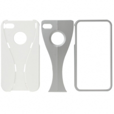 Hard Case Split Dual Wit/Grijs voor iPhone 4/ 4S