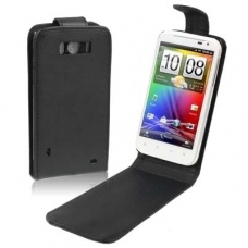 Leder Beschermtasje Magnetic Flip Zwart voor HTC Sensation XL