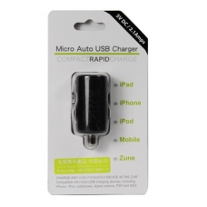 USB Autolader Micro (2100mA) Zwart 