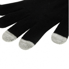 Dot Touch Screen Handschoen Extra Dikke Wol Zwart Maat M/L