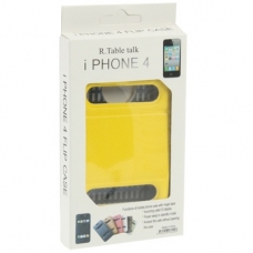 R.Table Talk SlimCase Leder Vertical Flip Geel voor Apple iPhone 4/ 4S