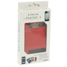 R.Table Talk SlimCase Leder Vertical Flip Rood voor Apple iPhone 4/ 4S