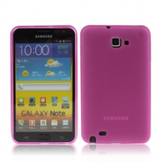 TPU Silicon Case Transparant Mat Hot Pink voor Samsung N7000 Galaxy Note