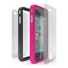 Cygnett Snaps Duo Silicone Frames (Set) Zwart en Roze voor iPhone 4