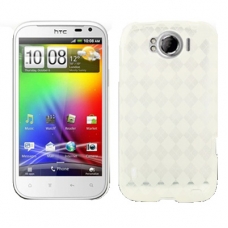 TPU Case Kubus Patroon Wit voor HTC Sensation XL