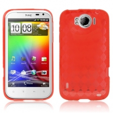 TPU Case Kubus Patroon Rood voor HTC Sensation XL