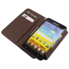 Leder Beschermtasje Book Zwart voor Samsung N7000 Galaxy Note