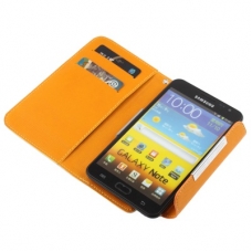 Leder Beschermtasje Book Gebroken Wit voor Samsung N7000 Galaxy Note