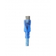 MicroUSB Laad en Data Kabel (30 cm) Transparant Blauw
