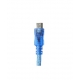 MicroUSB Laad en Data Kabel (30 cm) Transparant Blauw