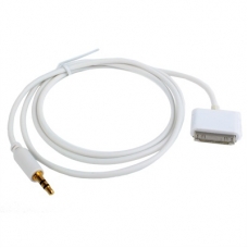 Auto Audio Kabel Wit voor iPhone 4 (1M)