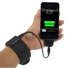 Armband Power Bank Zwart (1500mAh) Externe Accu