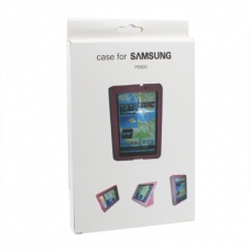 Lederen Beschermtas Thin met Houder Grijs voor Samsung P6800 Galaxy Tab 7.7