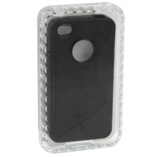 TPU Case S-Line Zwart voor Apple iPhone 4/ 4S