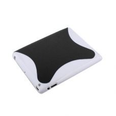 Hard Case Slim met Lederen Smart Cover Wit/Zwart voor iPad3