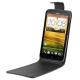 Leder Beschermtasje Flip Zwart voor HTC One X