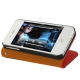 Leder Beschermtasje Book met Houder Rood/Oranje voor Apple iPhone 4/ 4S