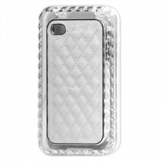 Hard Case Diamond Leder Design Wit voor Apple iPhone 4/ 4S