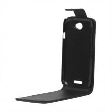 Leder Beschermtasje Classic Flip Zwart voor HTC One S