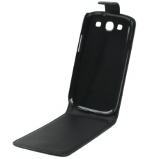 Leder Beschermtasje Flip Zwart voor Samsung i9300 Galaxy S III