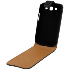 Leder Beschermtasje Elegant Flip Zwart voor Samsung i9300 Galaxy S III