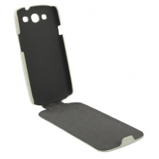 Leder Beschermtasje Carbon Flip Wit voor Samsung i9300 Galaxy S III