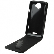 Leder Beschermtasje Elegant Flip Zwart voor HTC One X