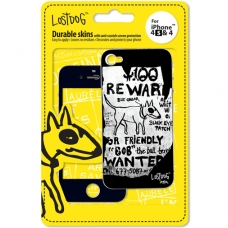 LostDog Protective Skin Kit Wanted Zwart voor Apple iPhone 4/ 4S