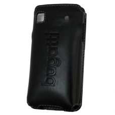 Bugatti Leder TouchCover Sleeve Zwart voor Samsung i9000 Galaxy S