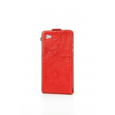 Savelli Leder Beschermtasje Ruga Livenza Rood / Geel voor Apple iPhone 4/ 4S