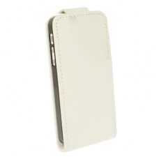 Leder Beschermtasje Elegant Flip Wit voor Apple iPhone 5