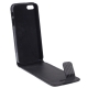 Leder Beschermtasje Flip Carbon Zwart voor Apple iPhone 5