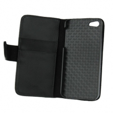 Leder Beschermtasje Elegant Book Zwart voor Apple iPhone 5