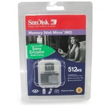 SanDisk Geheugen Stick Micro (M2) 512MB met Adapter