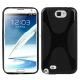 TPU Silicon Case X Design Glossy Zwart voor Samsung N7100 Galaxy Note II